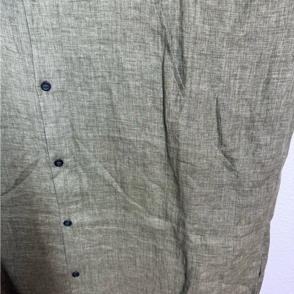 Eskandar Linen Wide A-line Collarless Shirt - Very Long With Slits Size 1 - Picture 6 of 10